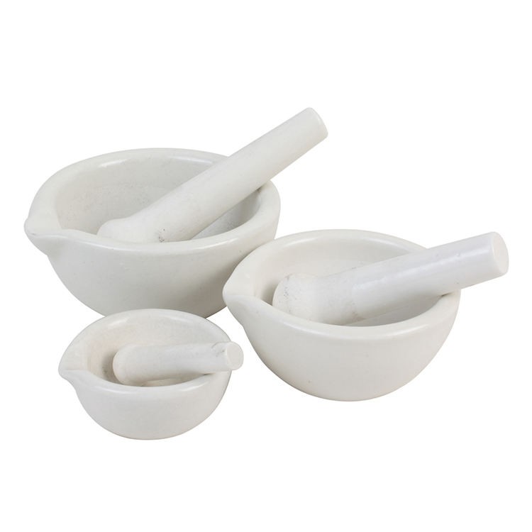 White Ceramic Chemistry Mortar White Ceramic Chemistry Mortar